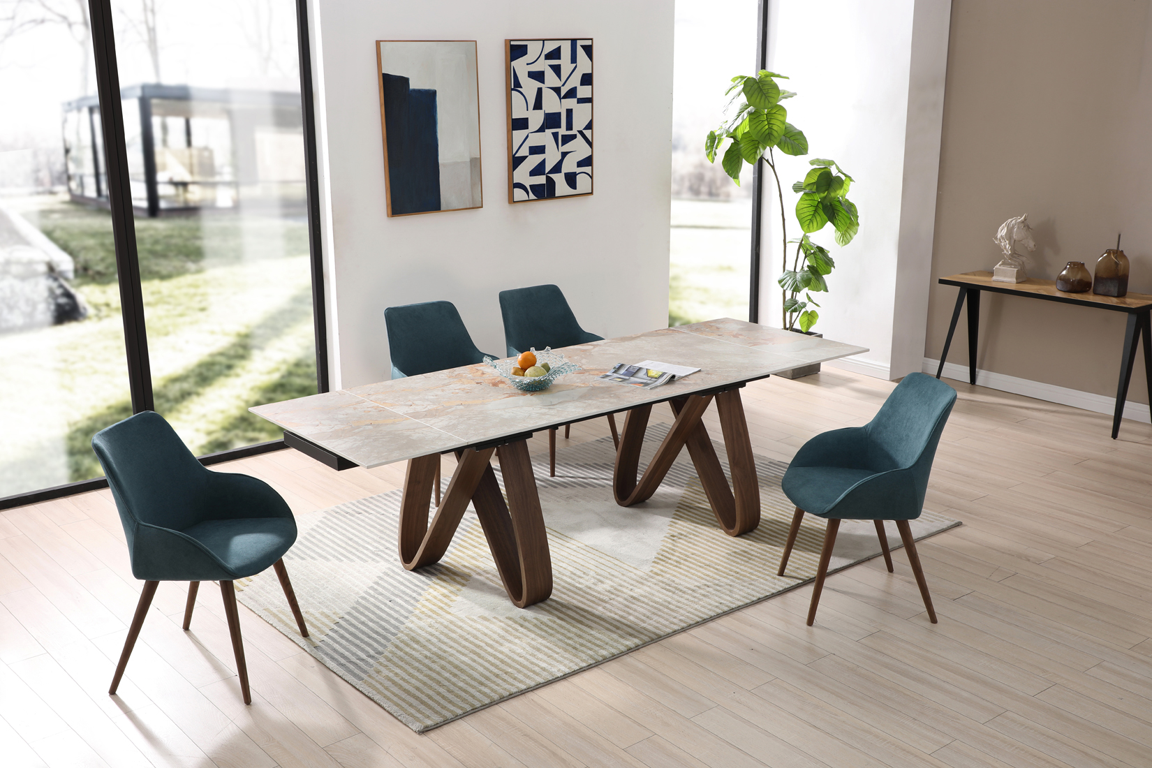 Living Room Furniture Coffee and End Tables 9086 Table with 1353 Chairs