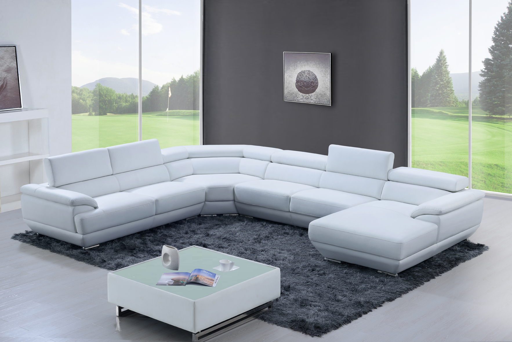 Living Room Furniture Sleepers Sofas Loveseats and Chairs 430 Sectional Pure White