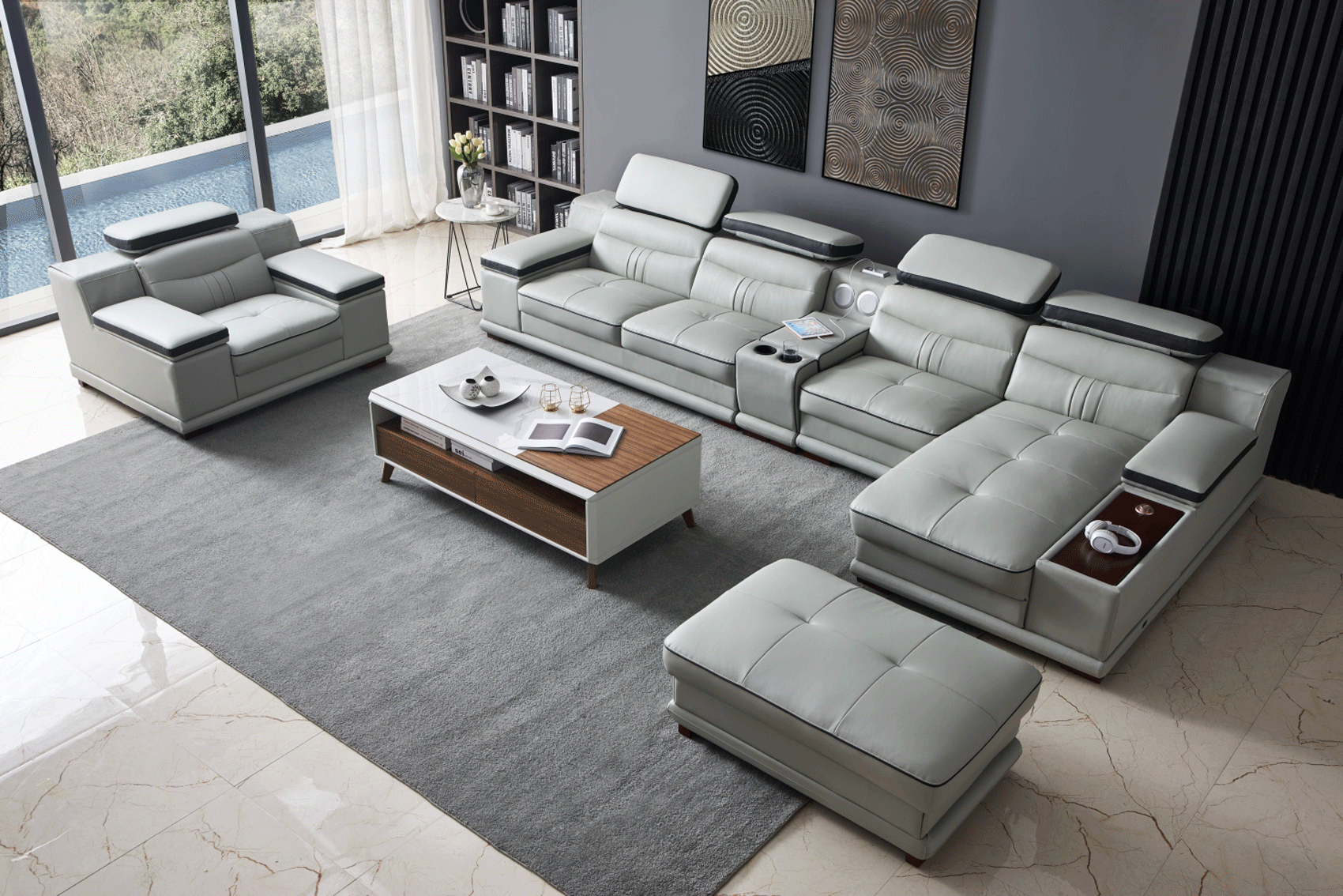 Living Room Furniture Coffee and End Tables 908 Sectional