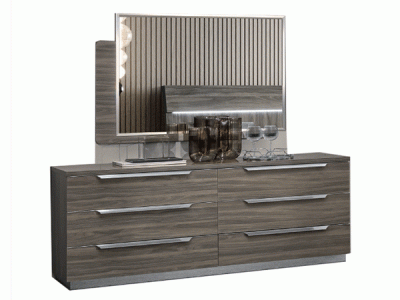 Bedroom Furniture Dressers and Chests Kroma Double Dresser GREY