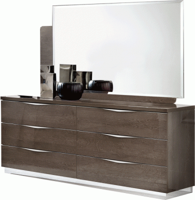 Bedroom Furniture Dressers and Chests Platinum LEGNO Dressers & Mirror SILVER BIRCH