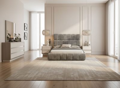Bedroom Furniture Modern Bedrooms QS and KS Austin Bed with Mangano Casegoods