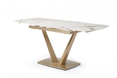 Dining Room Furniture Marble-Look Tables 109 Golden Dining Table