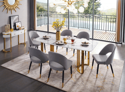 131 Gold Marble Dining