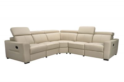 Reclining and Sliding Seats Sets 6021 Cream Sectional w/ manual recliners
