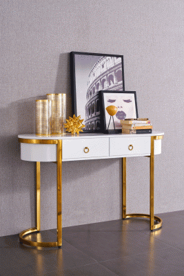 Wallunits Hallway Console tables and Mirrors 131 Hallway Console Table White/Gold