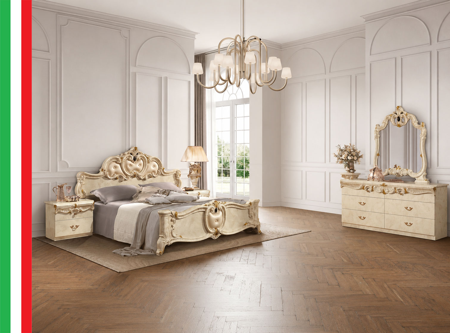 Bedroom Furniture Classic Bedrooms QS and KS Barocco Ivory Bedroom
