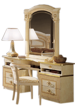 Bedroom Furniture Classic Bedrooms QS and KS Aida Ivory Vanity Dresser