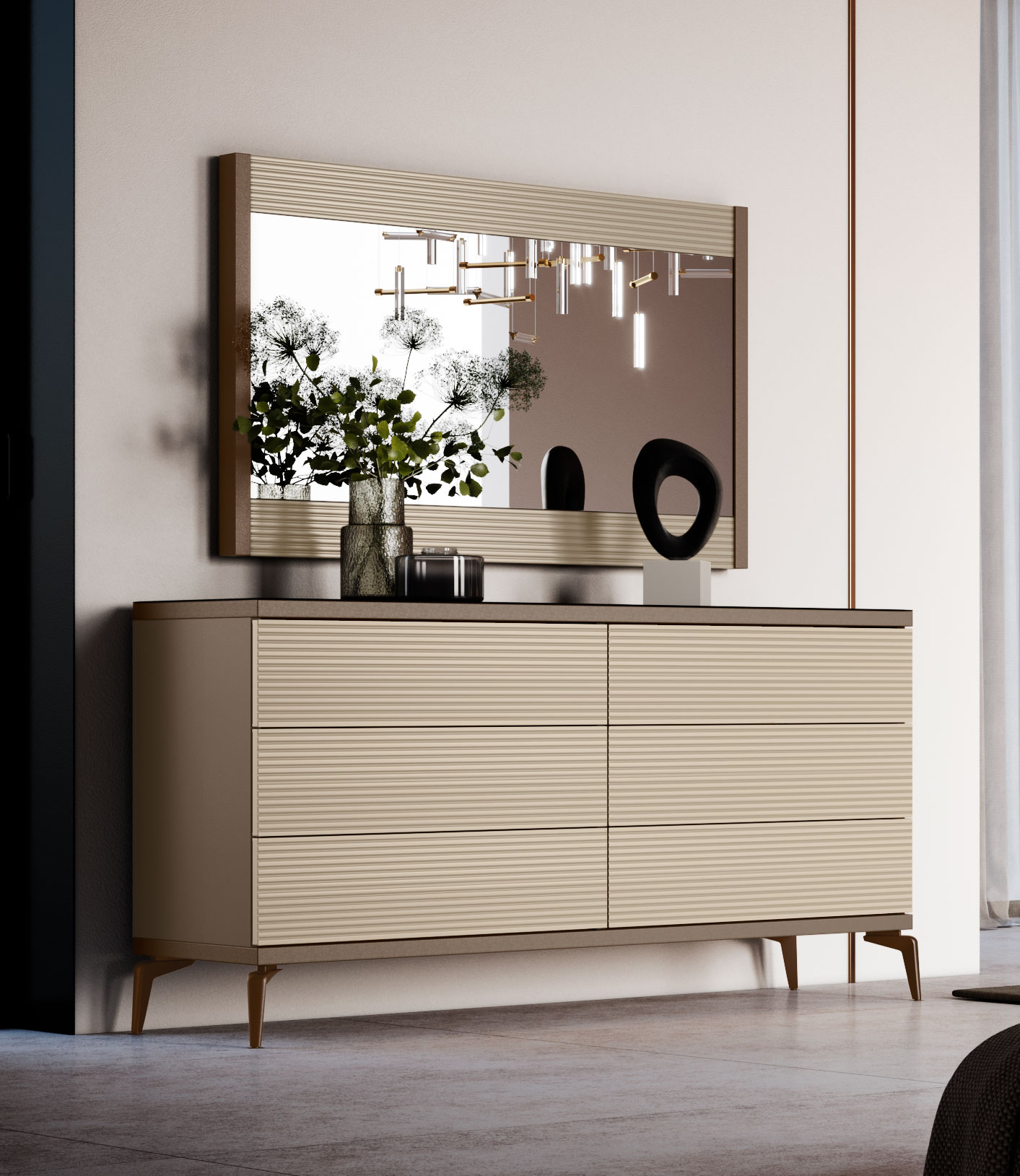 Bedroom Furniture Dressers and Chests Linea Dresser / Mirror