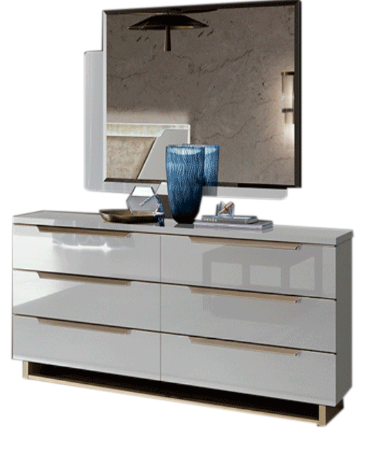 Bedroom Furniture Mirrors Smart Double Dresser White w/ Mirror