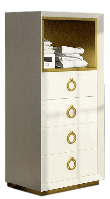 Brands Franco Gold Velvet Chest/Dresser/Mirror