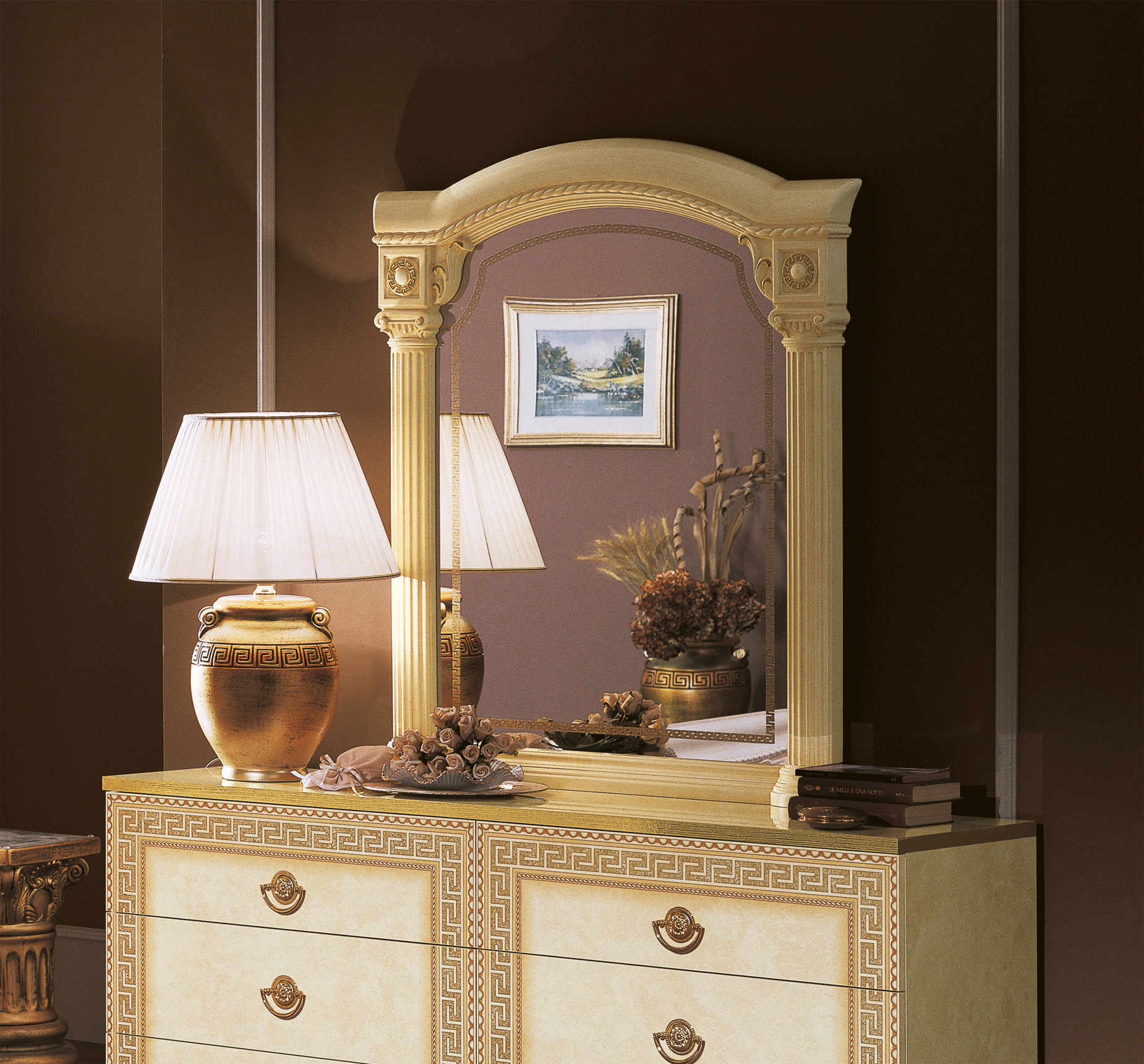 Bedroom Furniture Dressers and Chests Aida Ivory mirror for Dresser/Vanity/Buffet