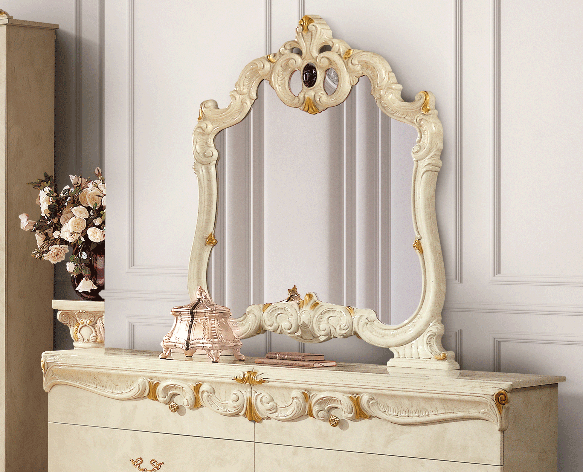 Bedroom Furniture Nightstands Barocco IVORY mirror