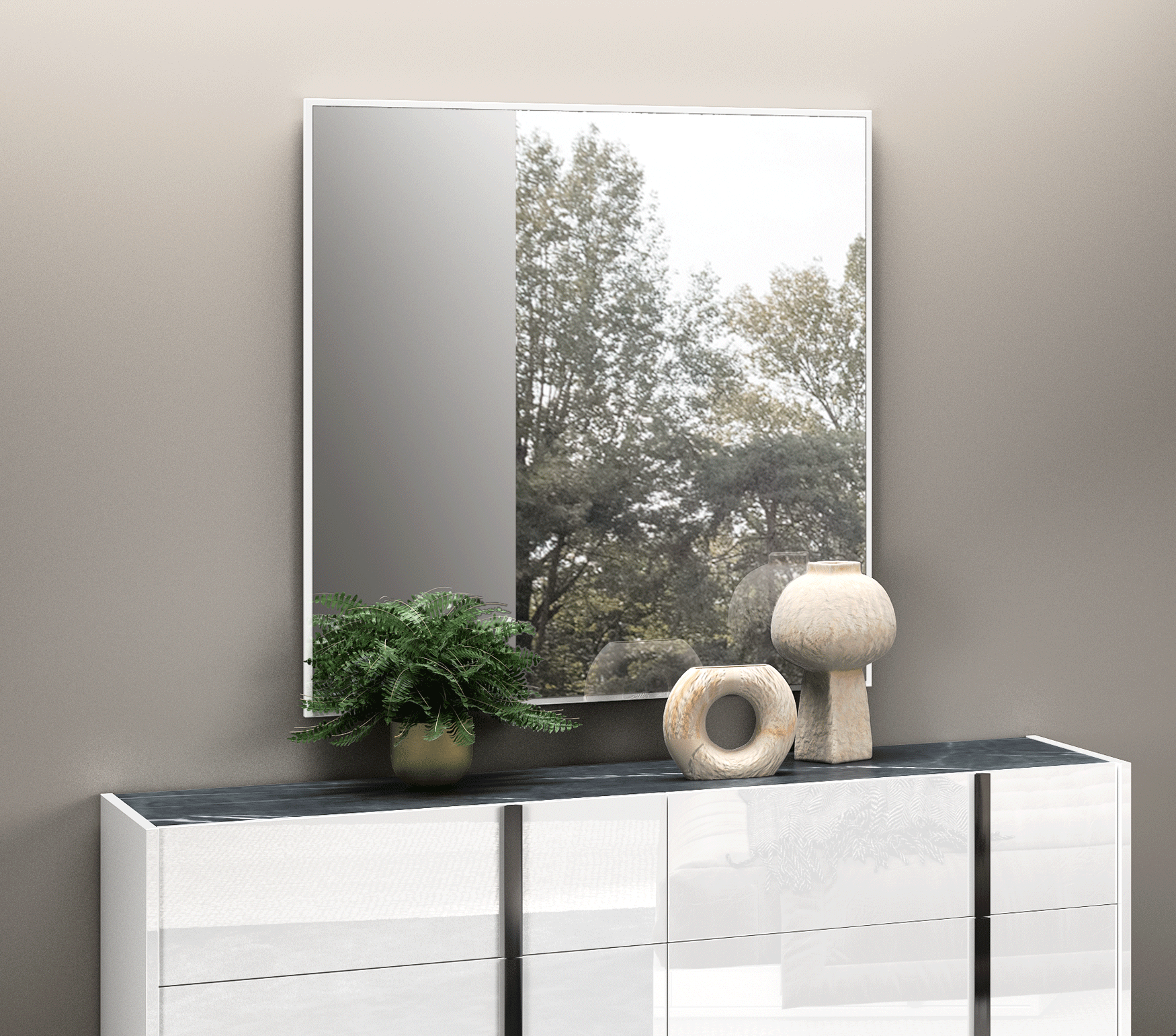 Brands Status Modern Collections, Italy Bianca Marble Mirror