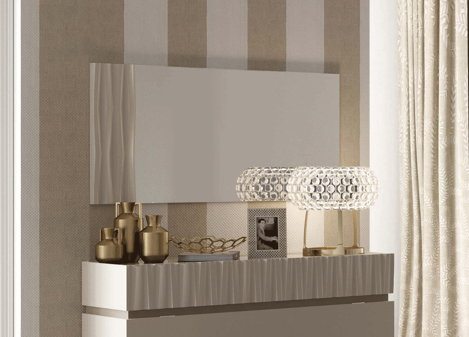 Bedroom Furniture Modern Bedrooms QS and KS Marina TAUPE mirror