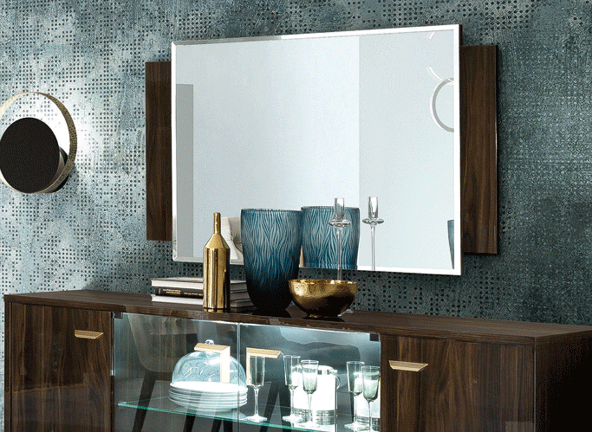 Wallunits Entertainment Centers Volare WALNUT mirror for buffet