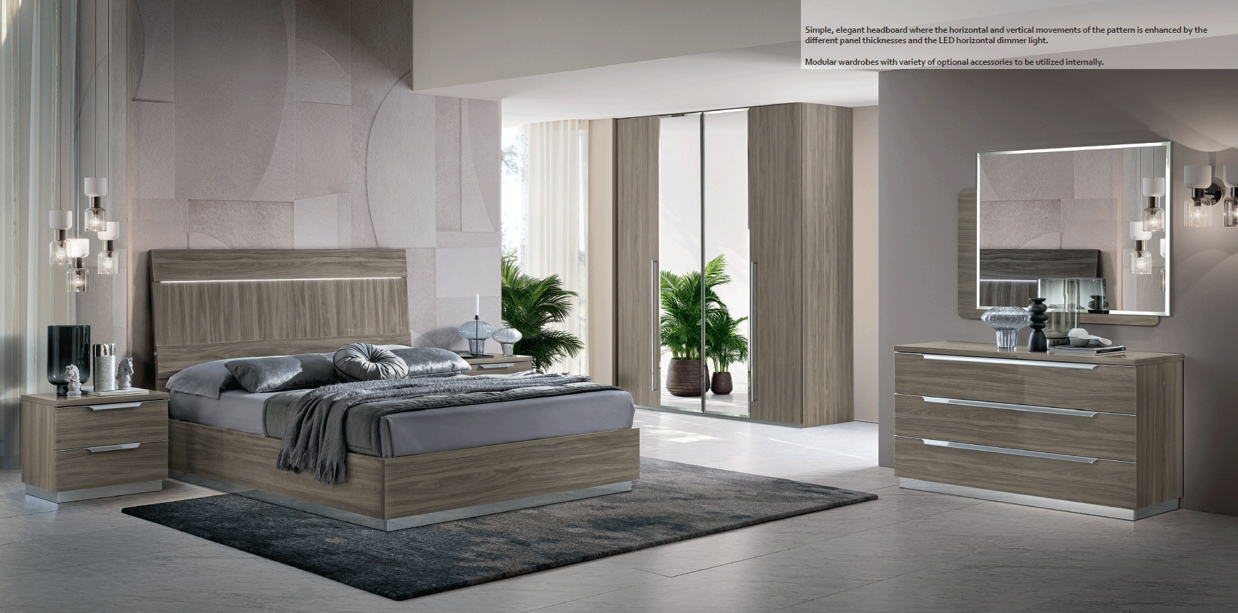 Bedroom Furniture Nightstands Kroma Bedroom GREY Additional Items