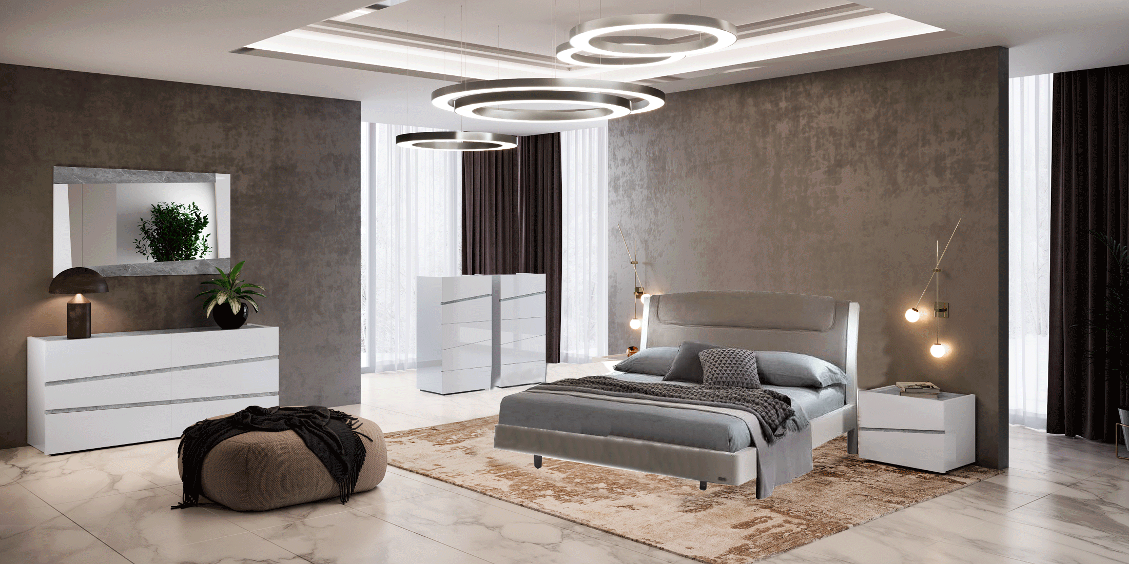 Wallunits Hallway Console tables and Mirrors Luna White Bed with Alba cases, Only bed is on sale