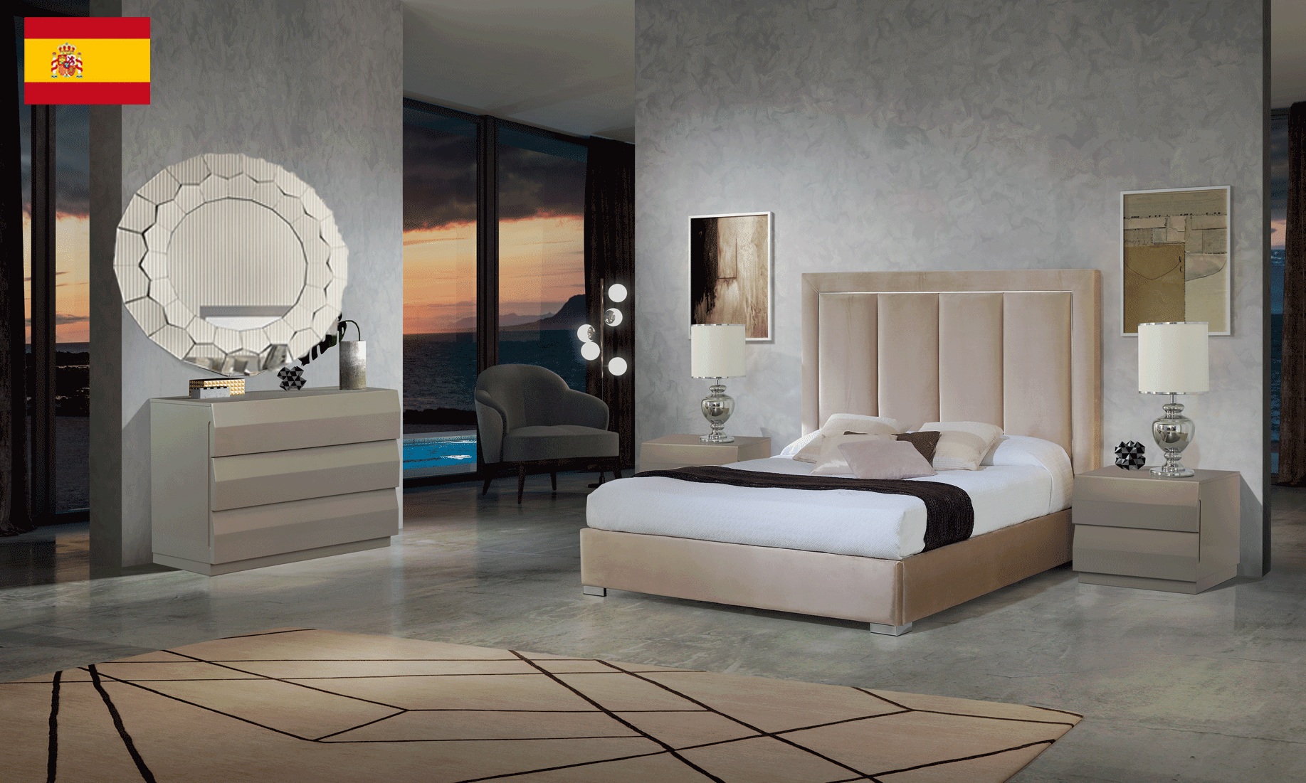 Bedroom Furniture Mirrors Monica Bedroom with Storage, M152, C152, E115