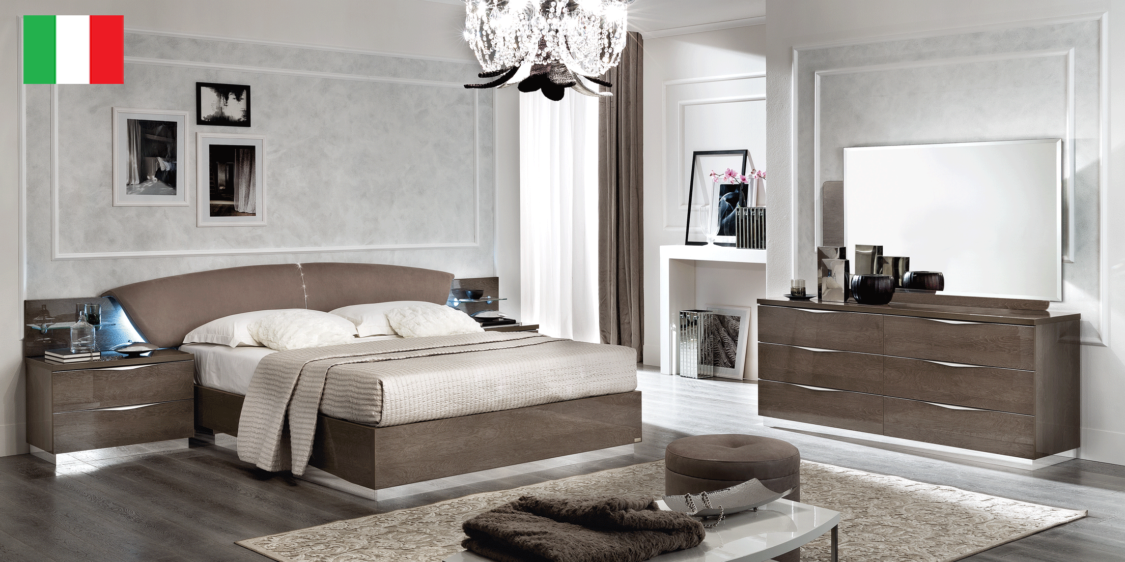 Bedroom Furniture Nightstands Platinum DROP Bedroom SILVER BIRCH