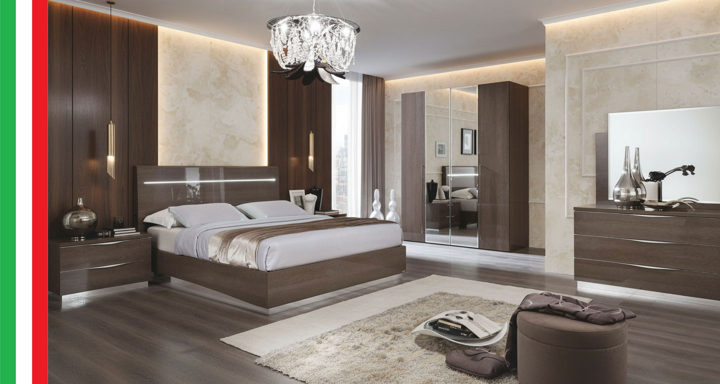 Bedroom Furniture Modern Bedrooms QS and KS Platinum Legno Silver Burch