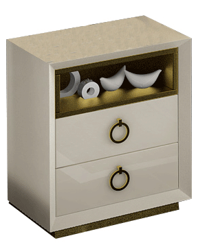 Brands Franco Furniture New BELLA Vanity Chest Velvet Nightstand