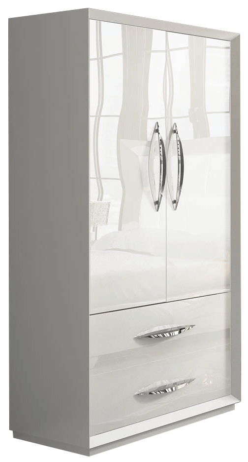 Brands Franco Furniture Avanty Bedrooms, Spain Carmen White 2 Door Wardrobe