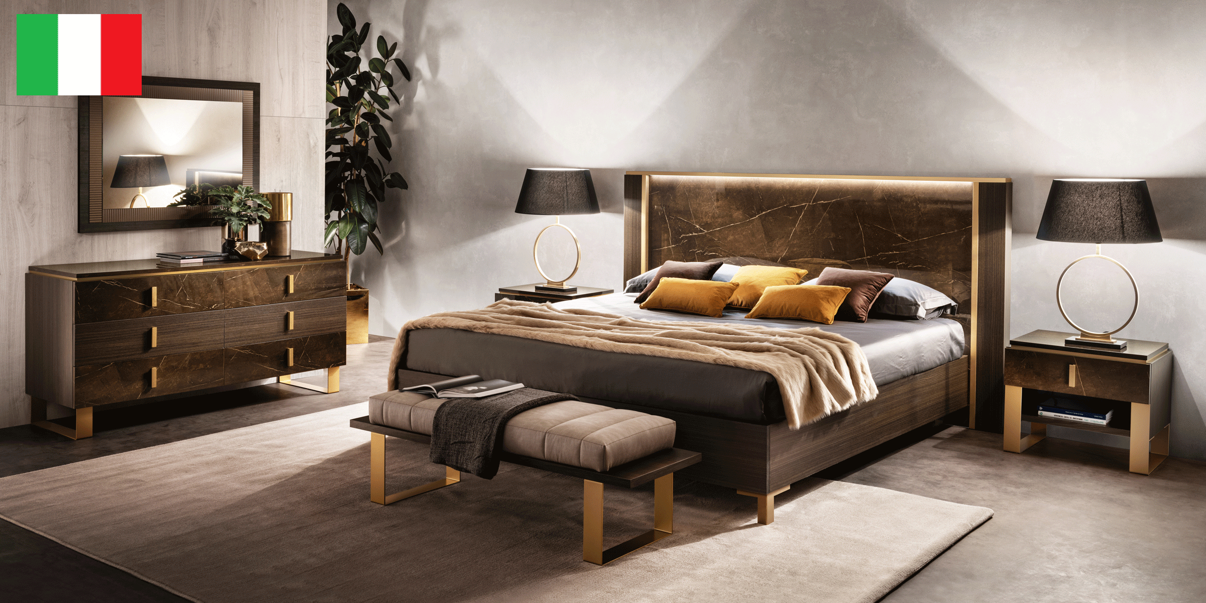 Bedroom Furniture Nightstands Essenza Bedroom by Arredoclassic, Italy