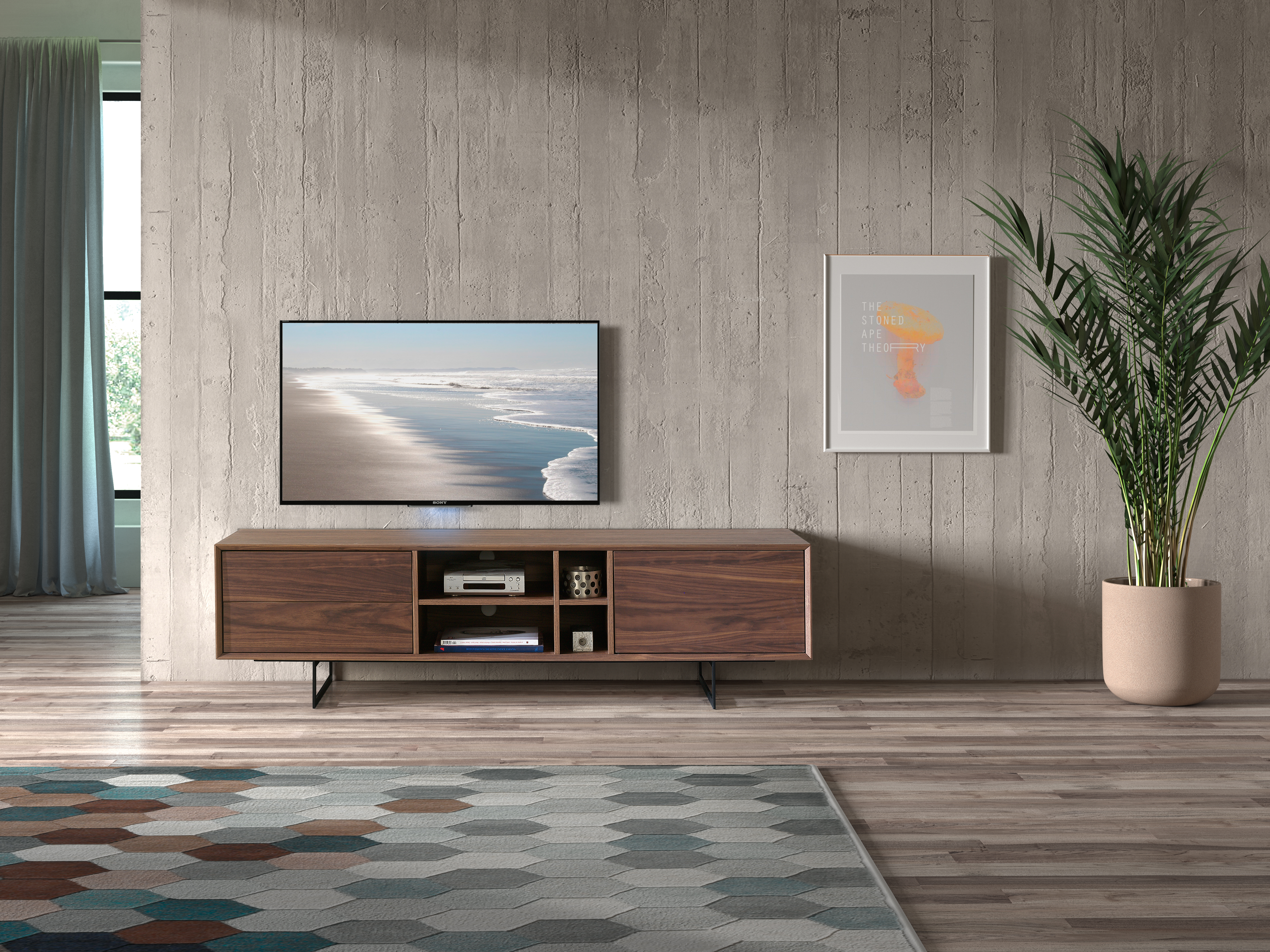 Brands Dupen Living, Coffee & End tables, Spain TV-131 Walnut