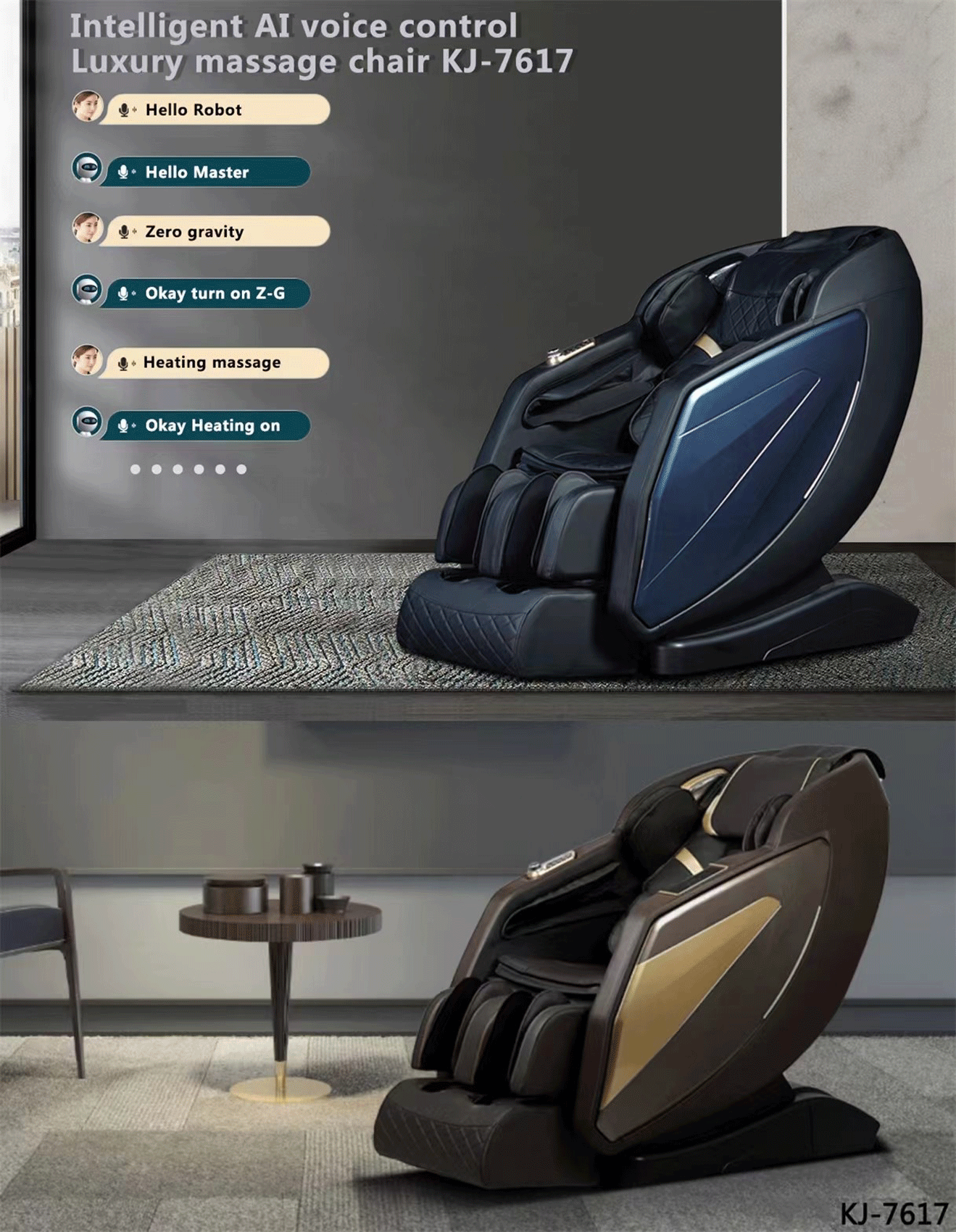 Brands Franco AZKARY II SIDEBOARDS, SPAIN KJ-7617 Intelligent AI voice control Massage Chair