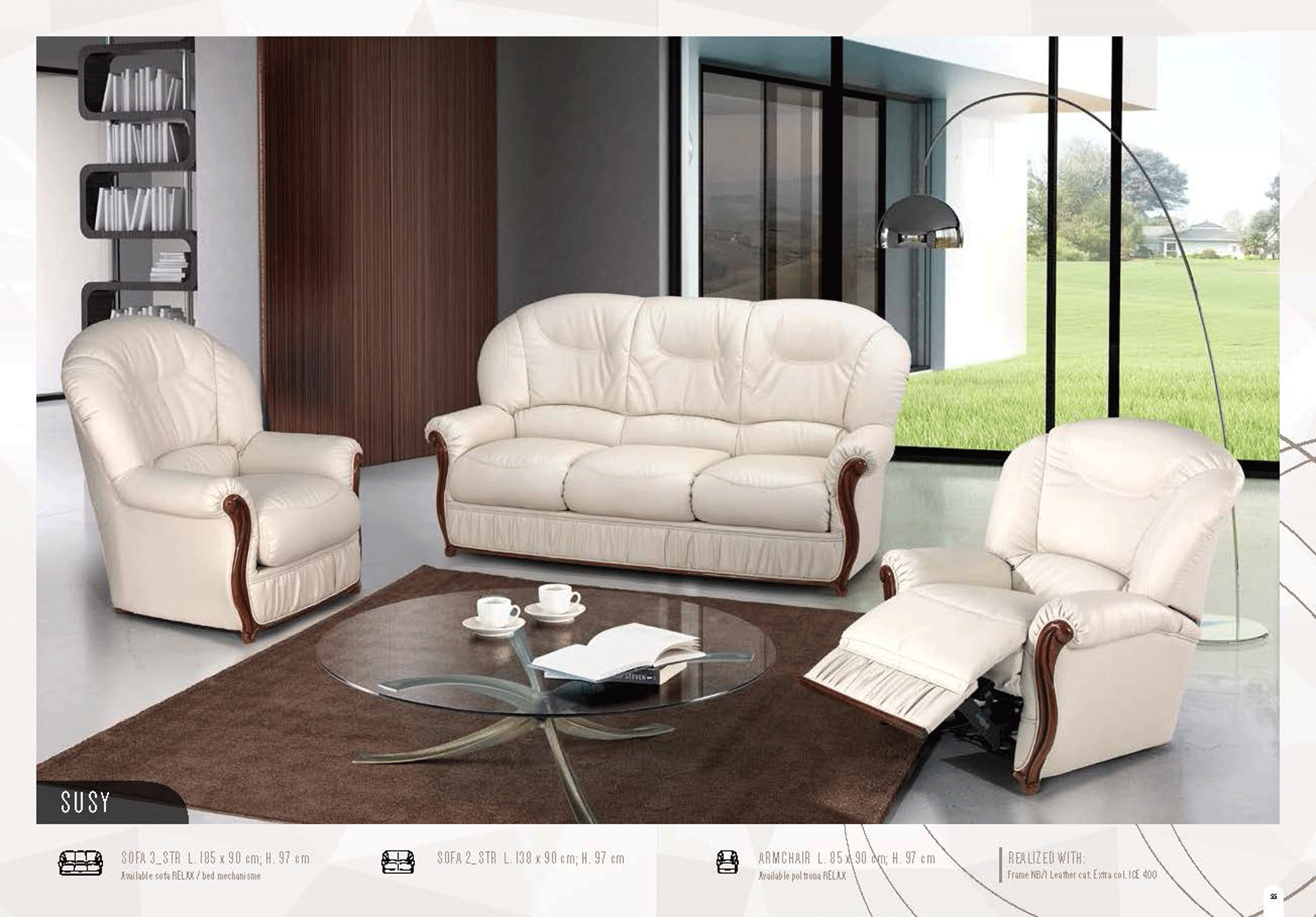 Living Room Furniture Reclining and Sliding Seats Sets Susy