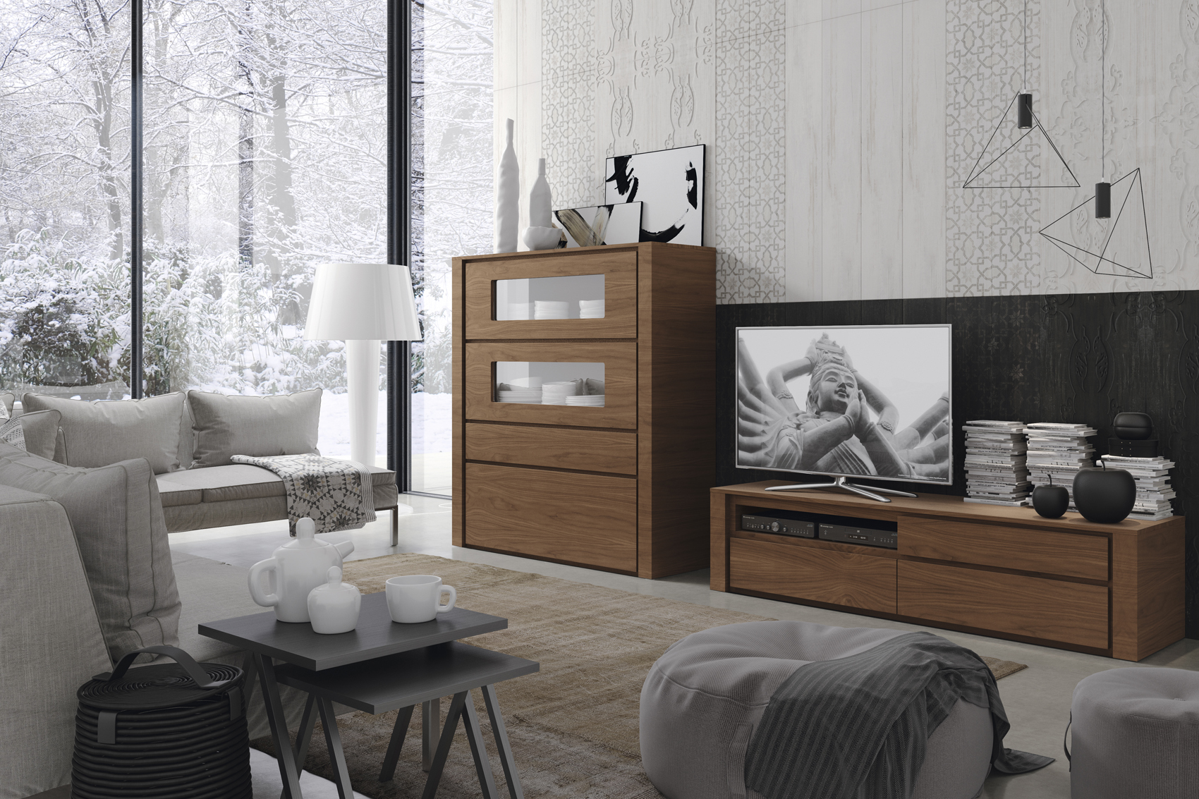 Brands MSC Modern Wall Unit, Italy Composition H32