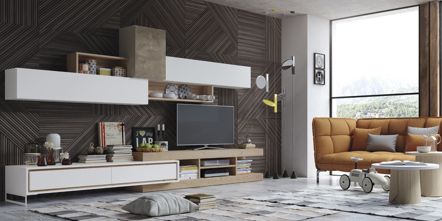Brands MSC Modern Wall Unit, Italy Composition L2