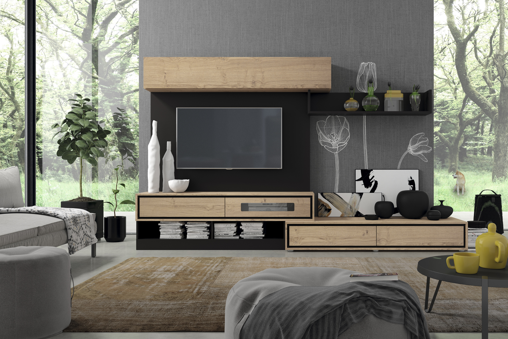 Brands MSC Modern Wall Unit, Italy Composition L81