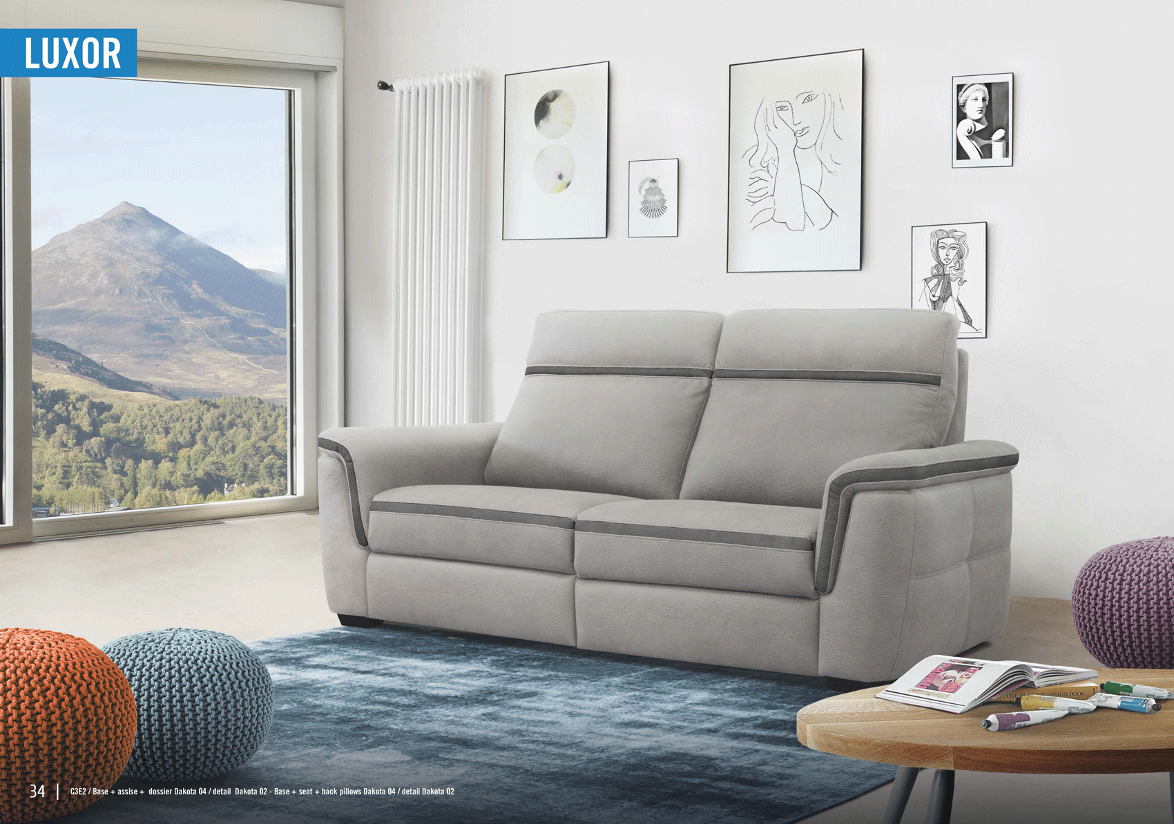 Brands Stella Collection Upholstery Living Luxor Sofa