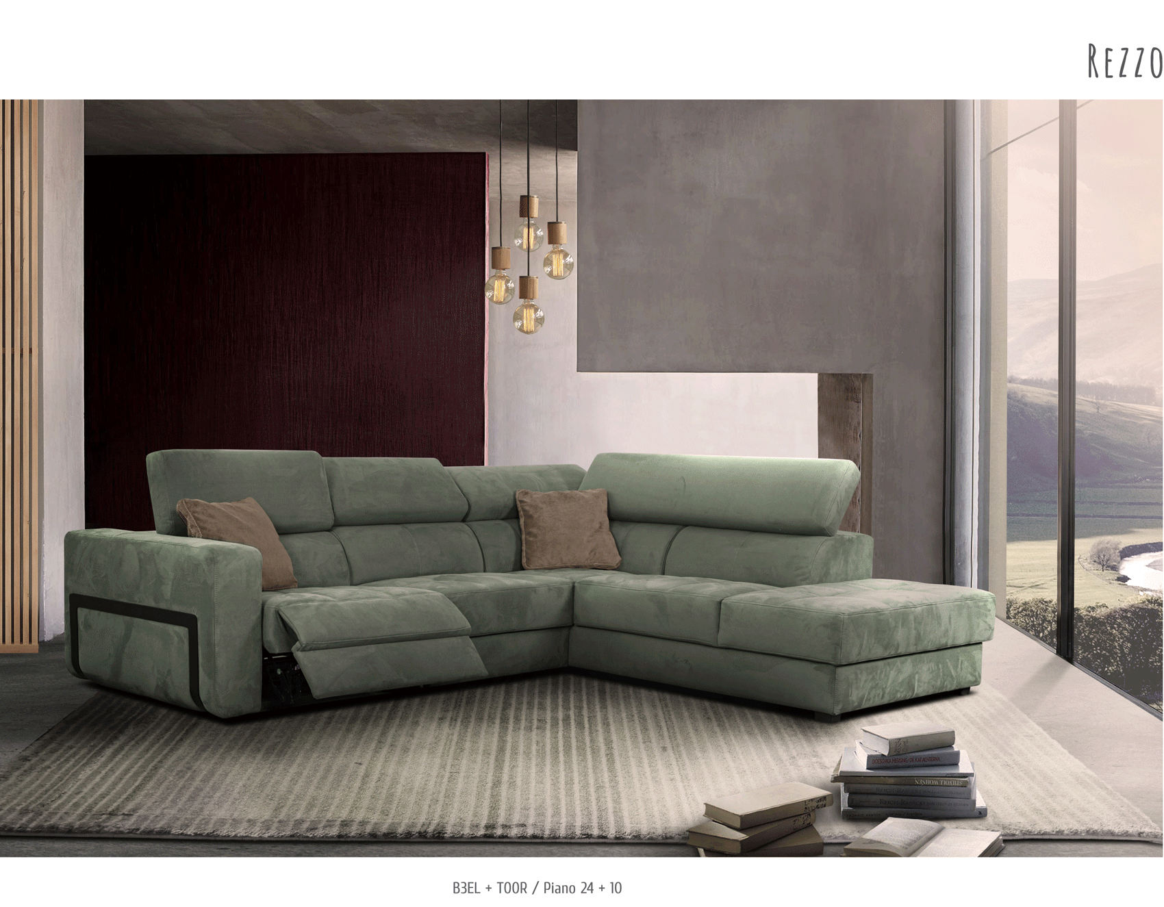 Clearance Living Room Rezzo Sectional w/Recliner