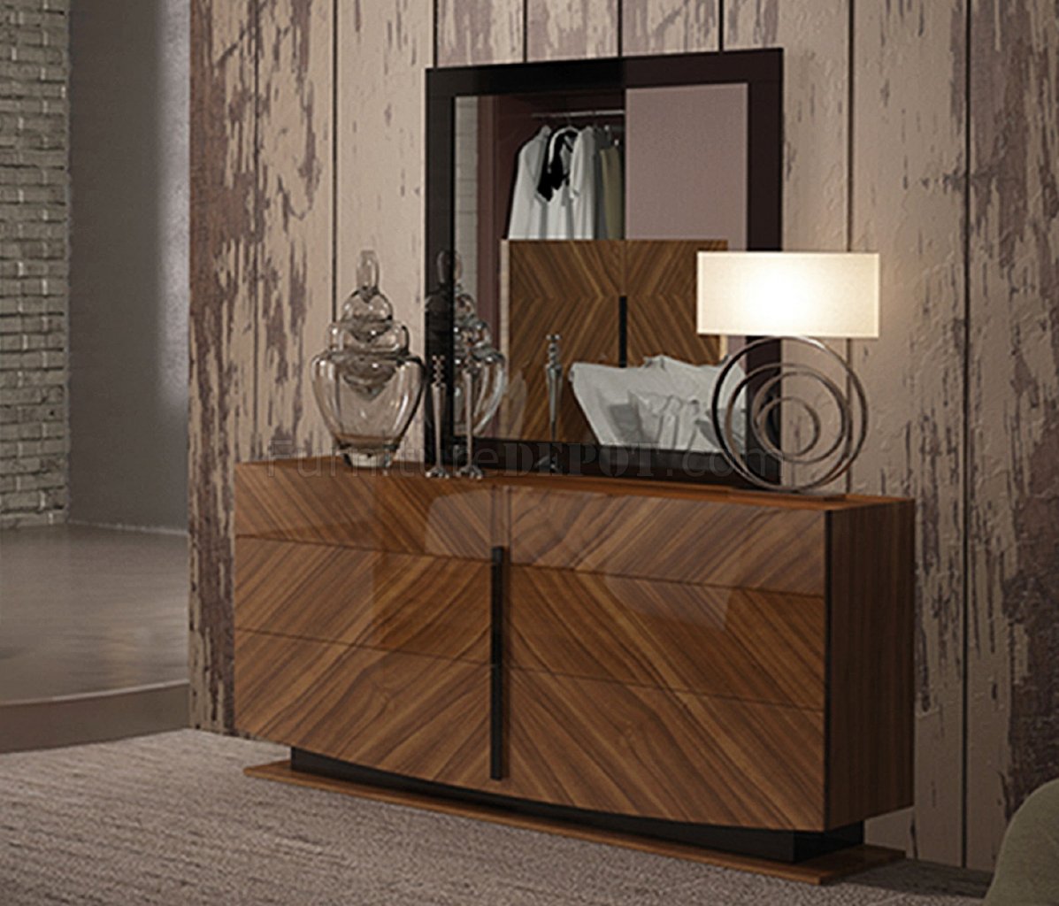 Bedroom Furniture Nightstands Flavia Mirror ONLY