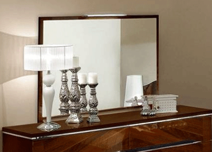 Bedroom Furniture Nightstands Matrix Mirror Only, Made in Italy