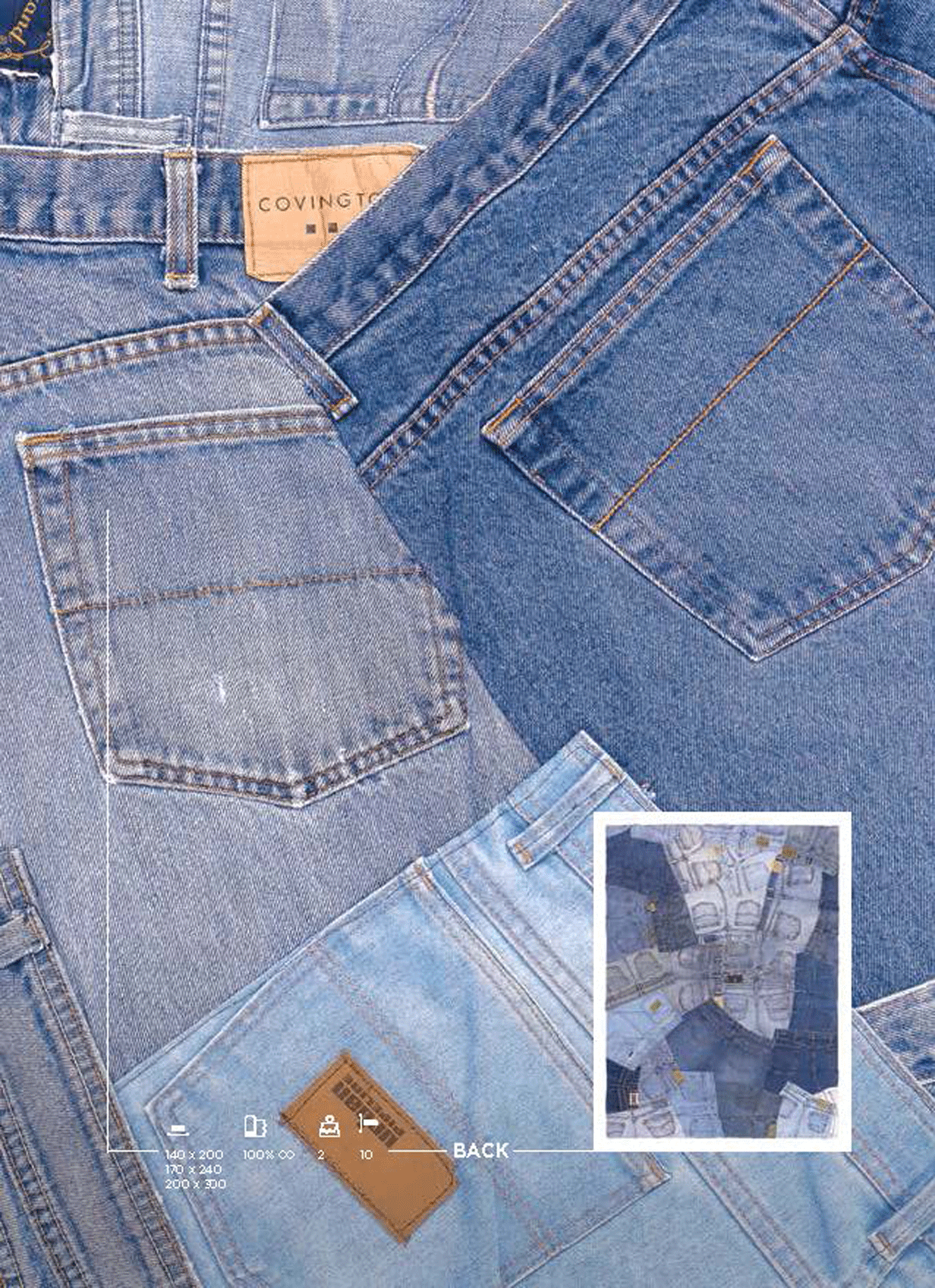 Brands CutCt 3D Collection Back Jeans Rug