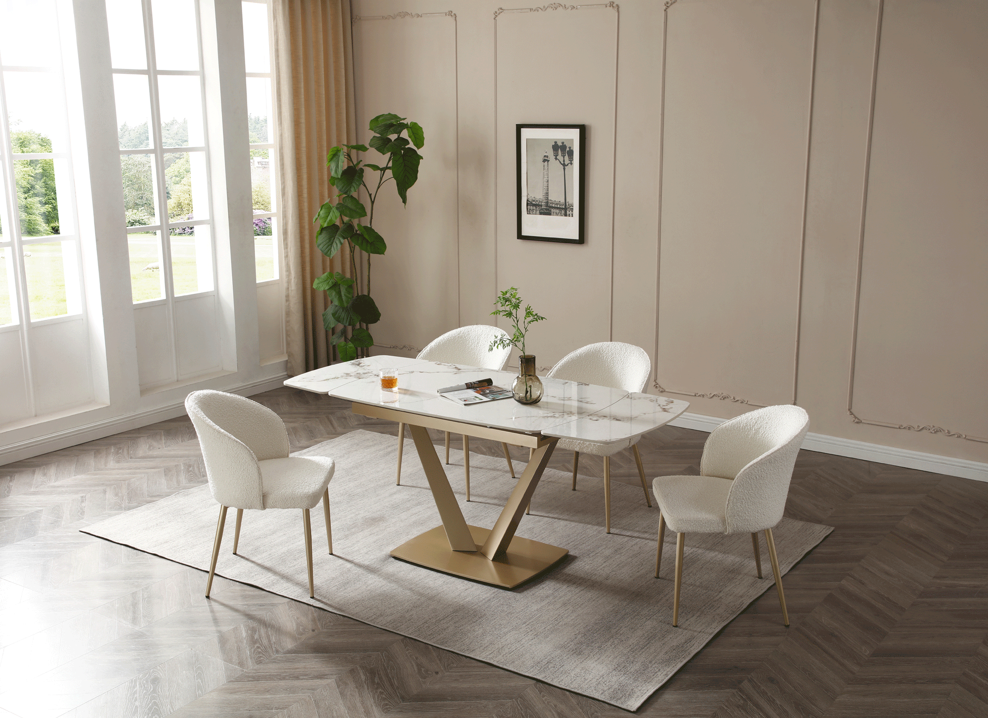 Brands Motif, Spain 109 Table Golden with 2107 Chairs