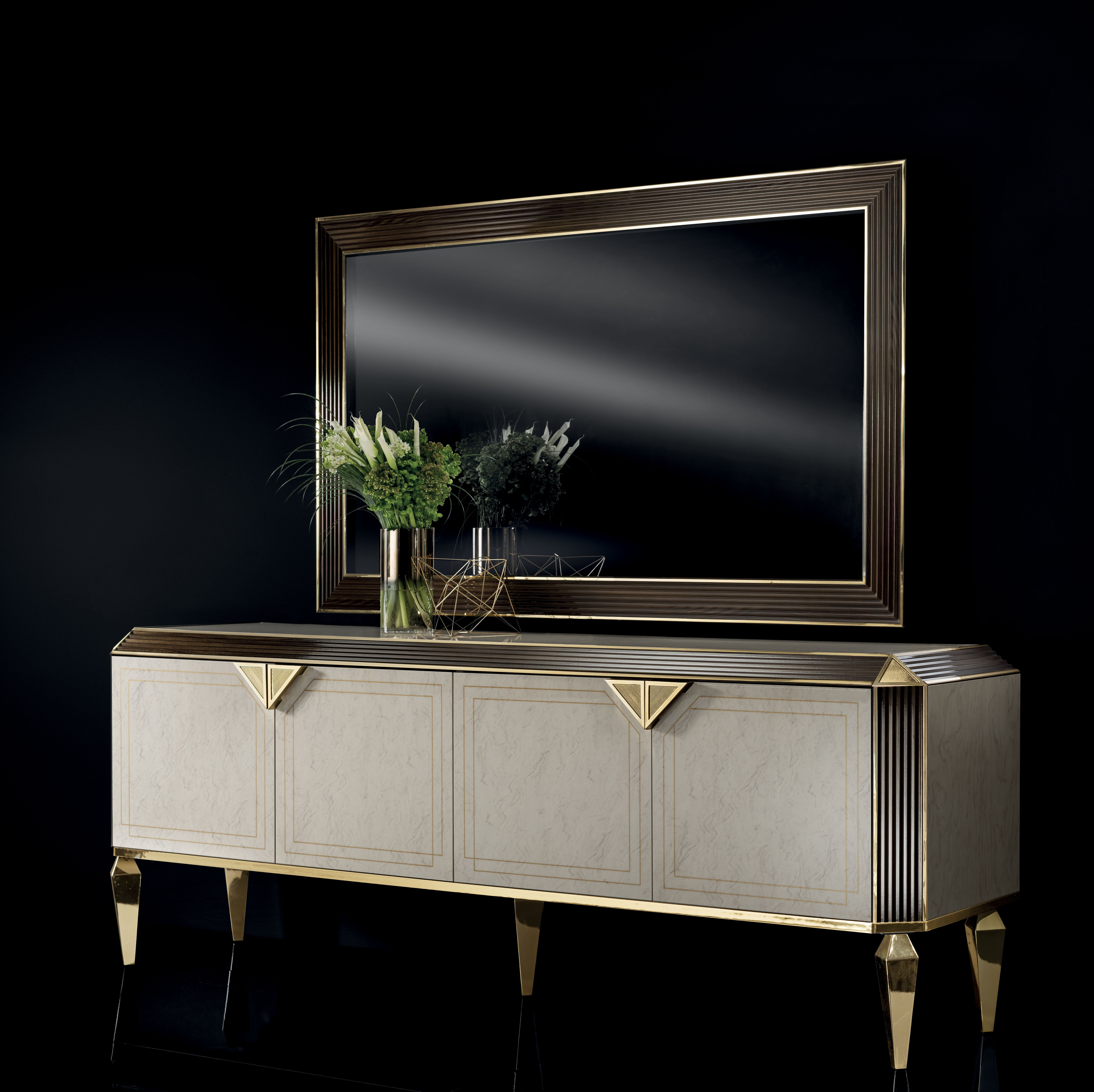 Brands Camel Modum Collection, Italy Diamante Buffet & Mirror by Arredoclassic