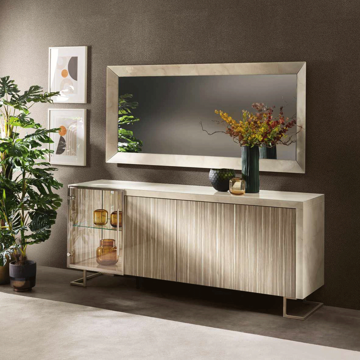 Brands Camel Gold Collection, Italy Luce 4 Door Buffet w/ Mirror