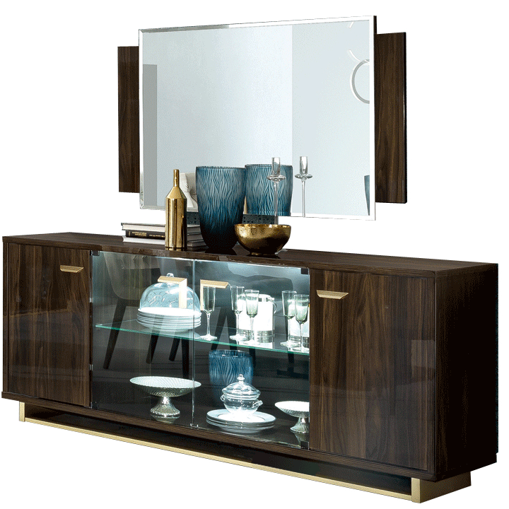 Wallunits Entertainment Centers Volare 4 Door Buffet w/Mirror