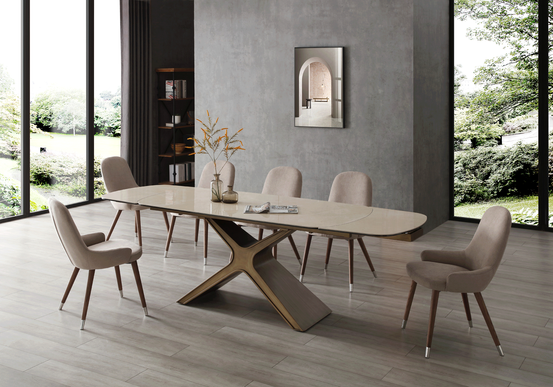 Brands Motif, Spain 9368 Table Taupe with 1287 chairs