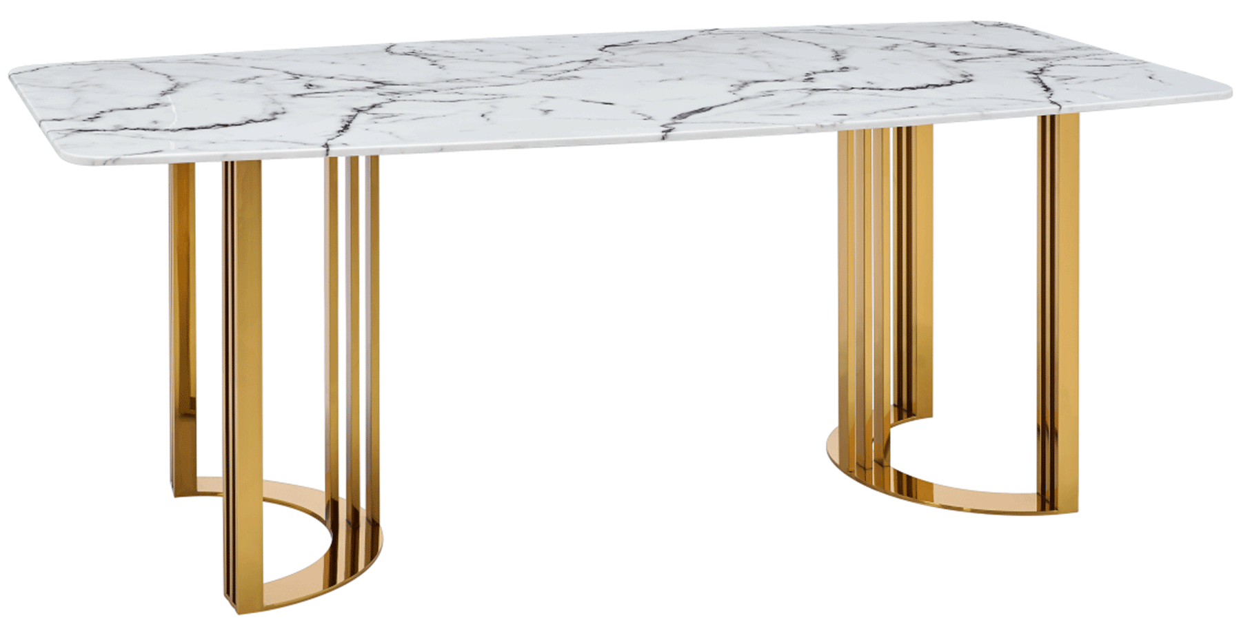 Brands Garcia Laurel & Hardy Tables 131 Gold Marble Dining Table