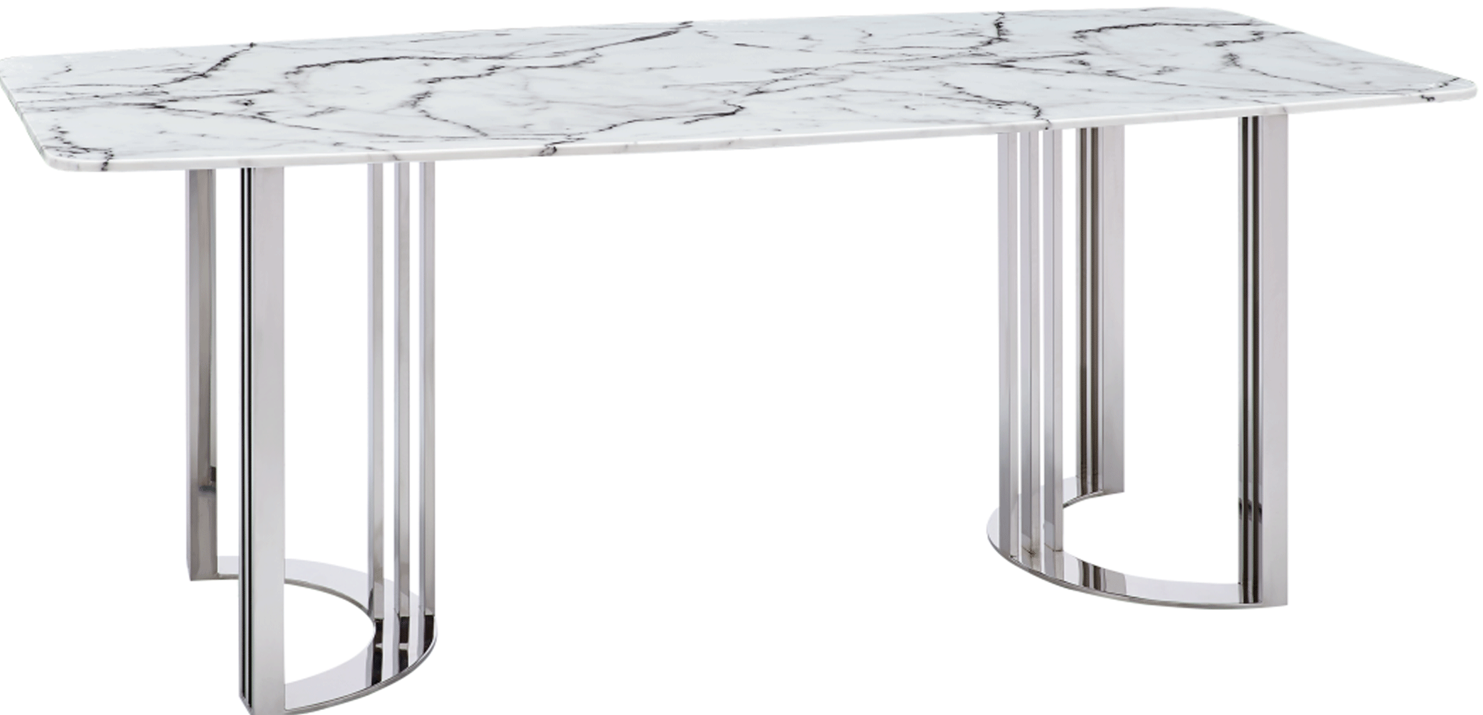 Brands Garcia Laurel & Hardy Tables 131 Silver Marble Dining Table
