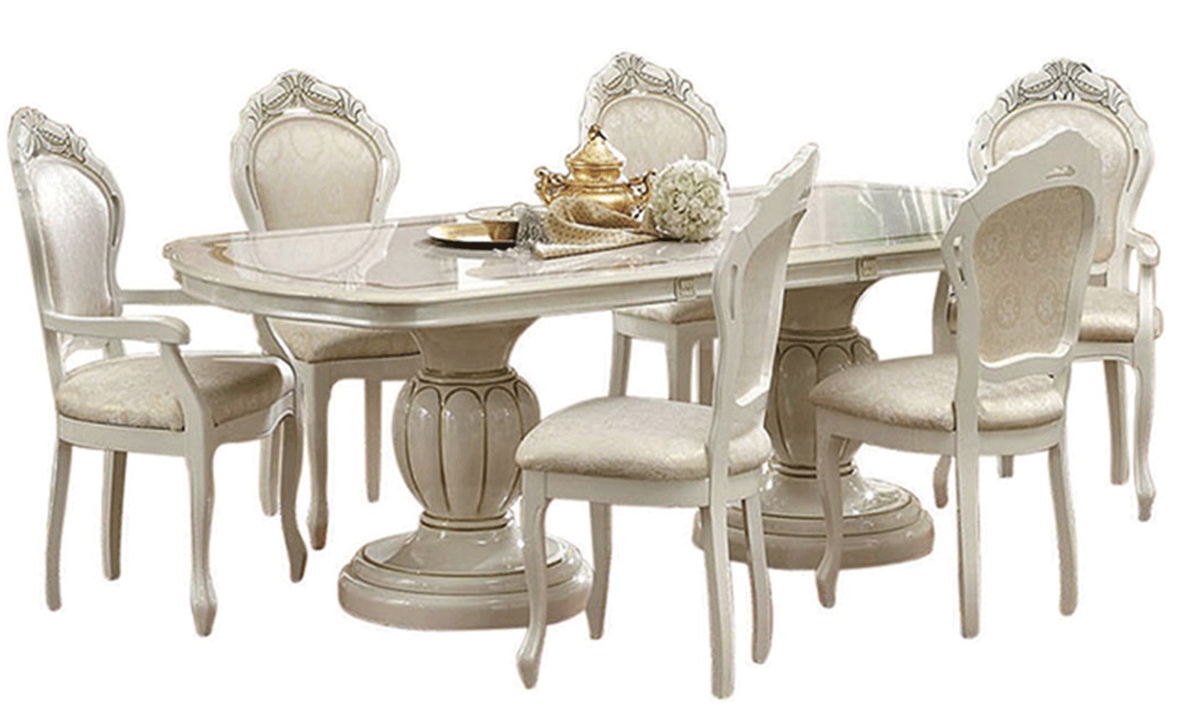 Dining Room Furniture Marble-Look Tables Leonardo Dining Table