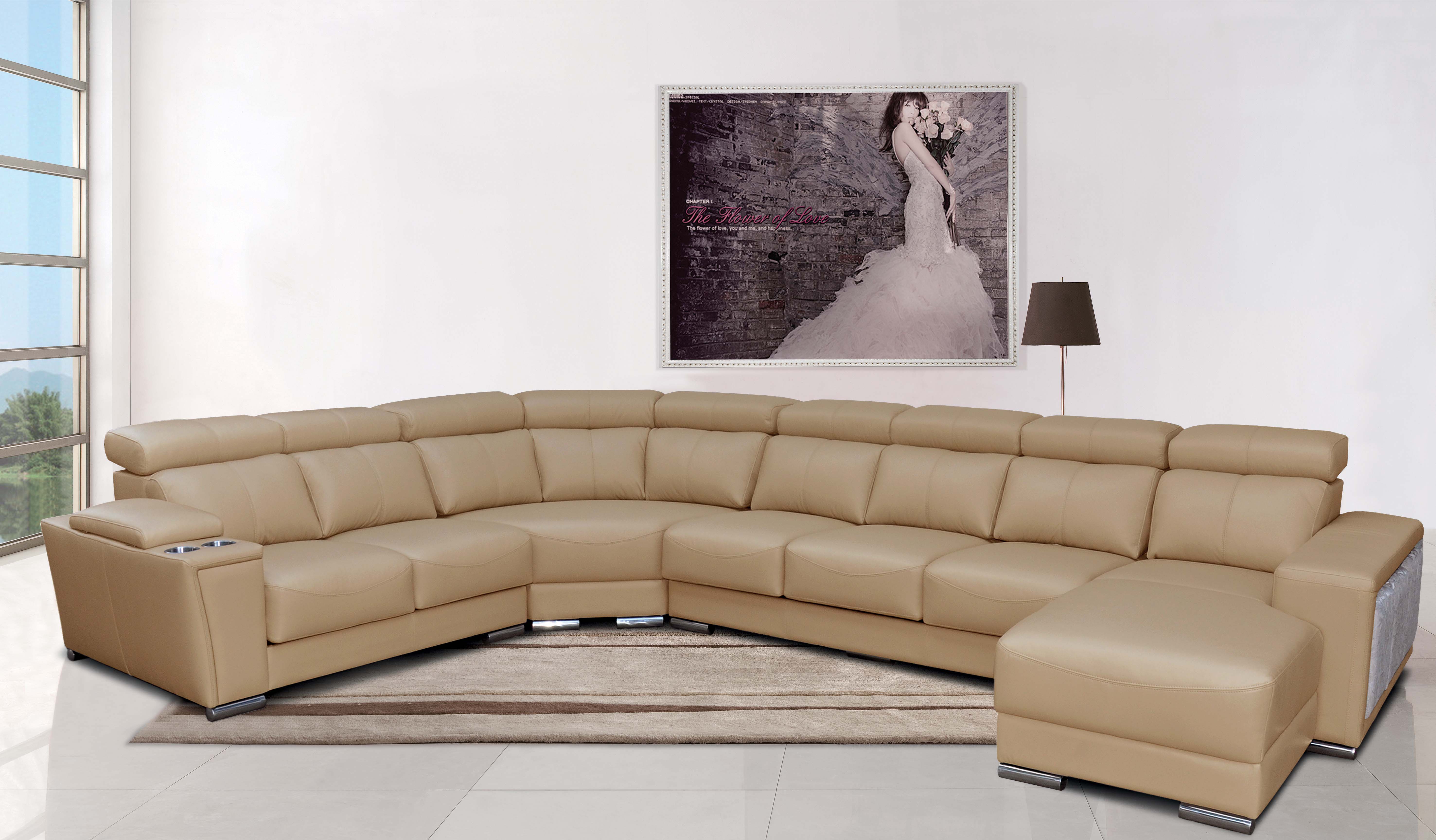 Brands Stella Collection Upholstery Living 8312 Sectional with Sliding Seats