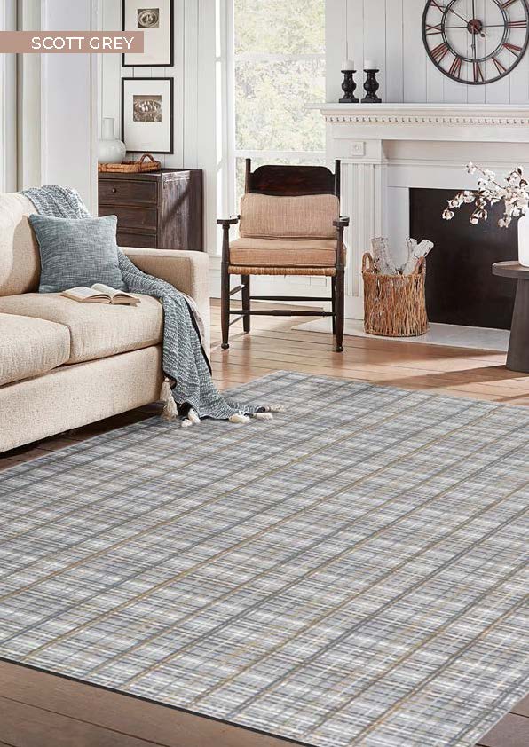 Living Room Furniture Rugs Scott Grey Rug