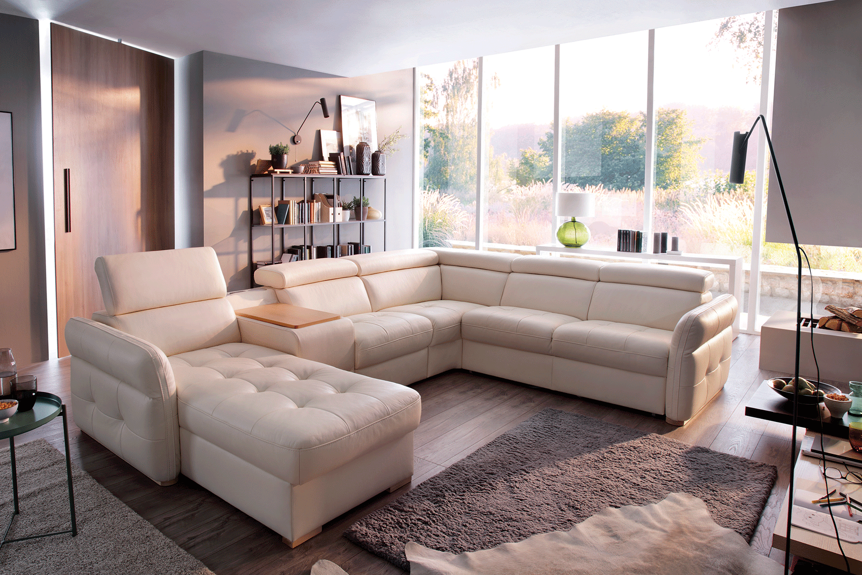 Living Room Furniture Sofas Loveseats and Chairs Massimo Sectional Left:Chaise w/Storage, Bar Element, Electric Recliner, Corner, Sofa w/Bed